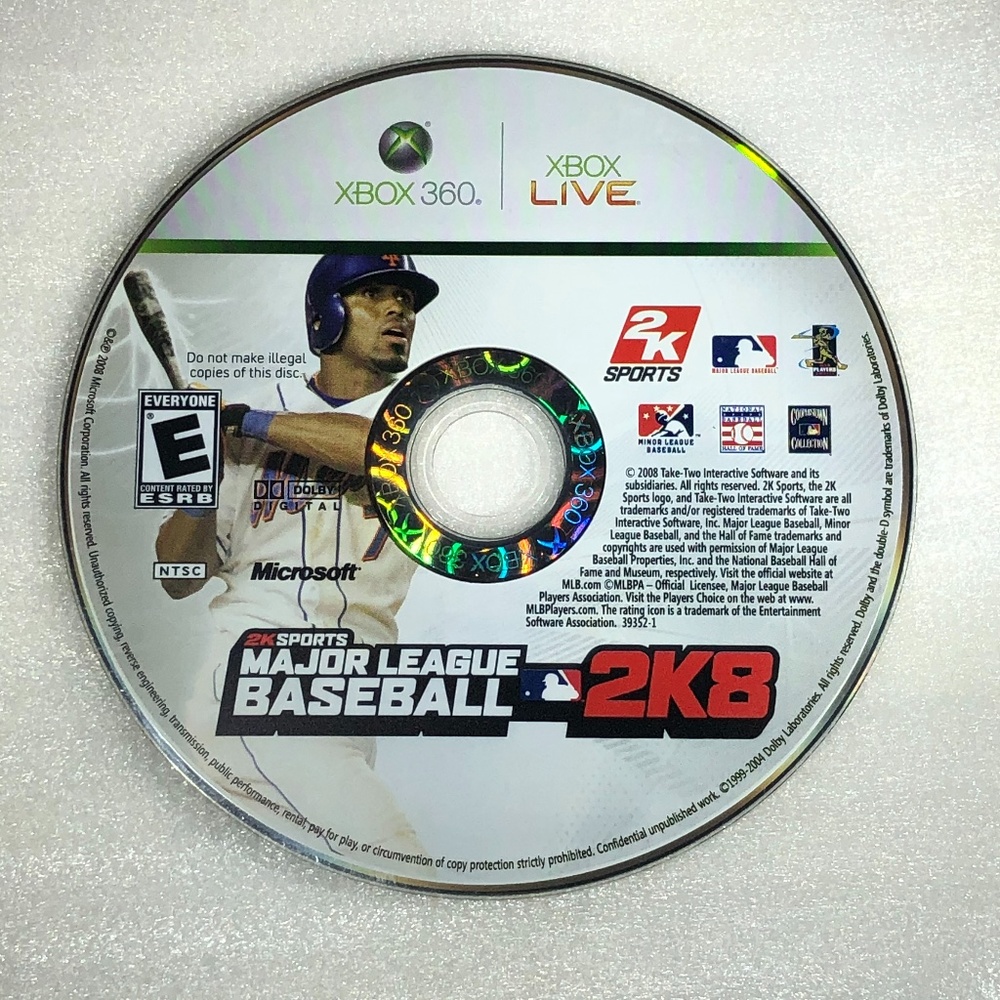 XBOX 360 MAJOR LEAGUE BASEBALL 2K8 DISC